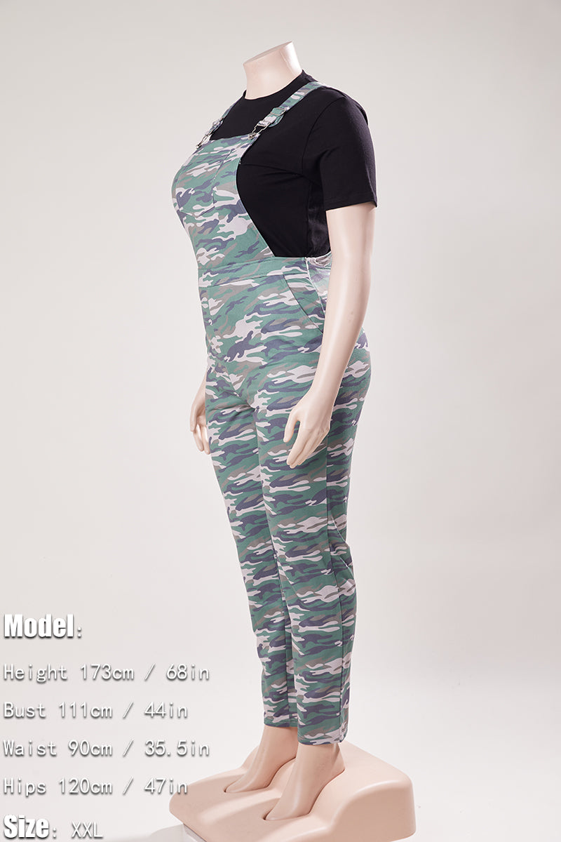 Camo batch printing autumn micro elastic pockets loose casual carpenter