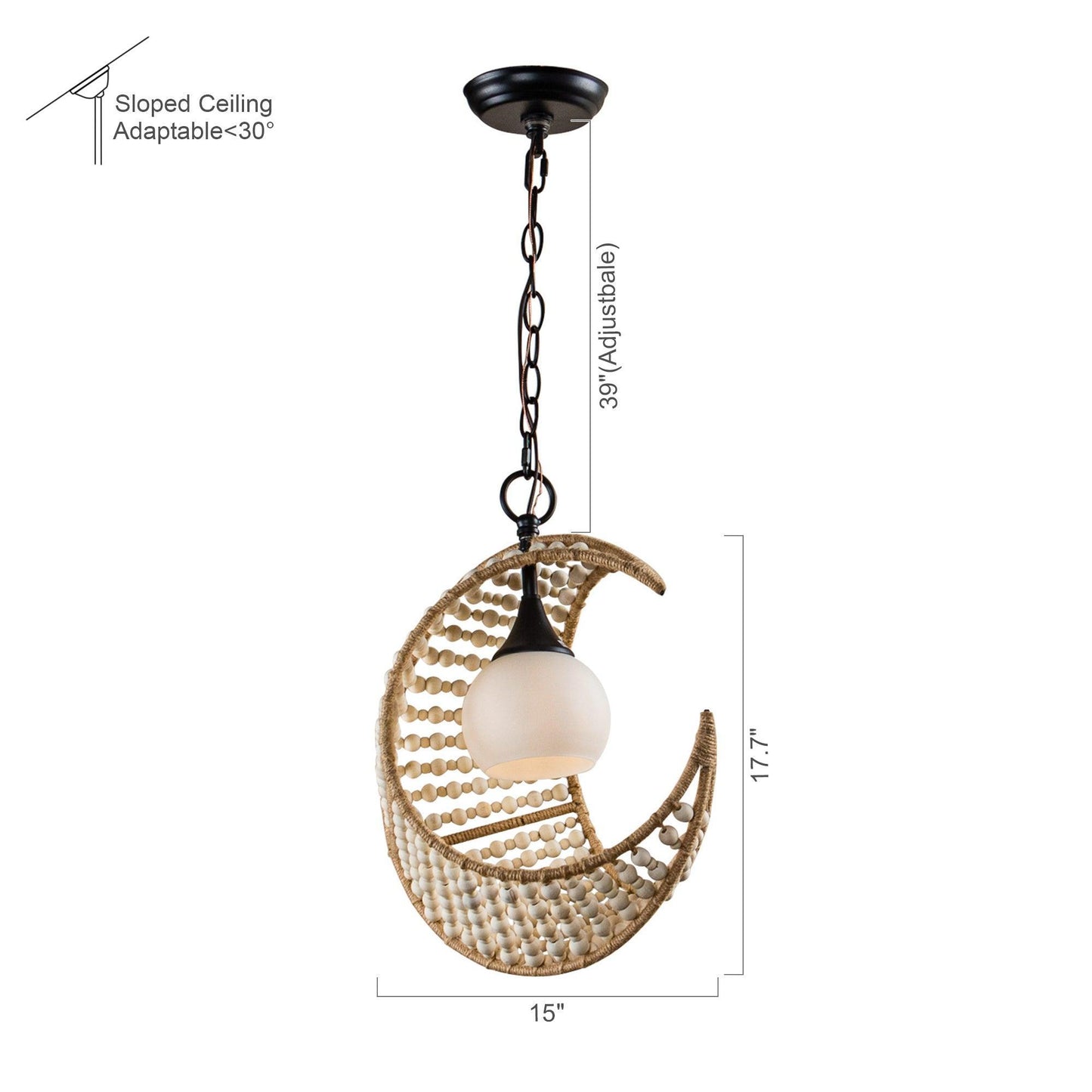 1-Light Farmhouse Boho Island Pendant Lighting