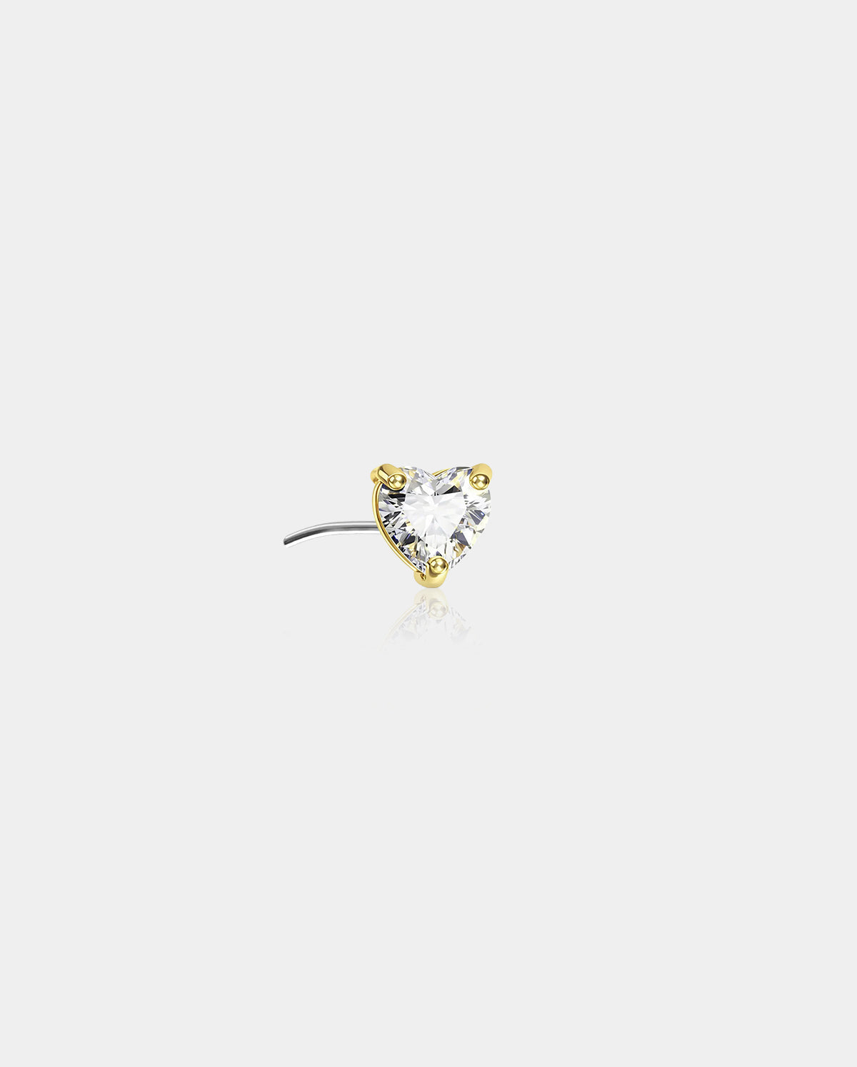 14K Gold Heart CZ Nipple Ring Replacement Ball