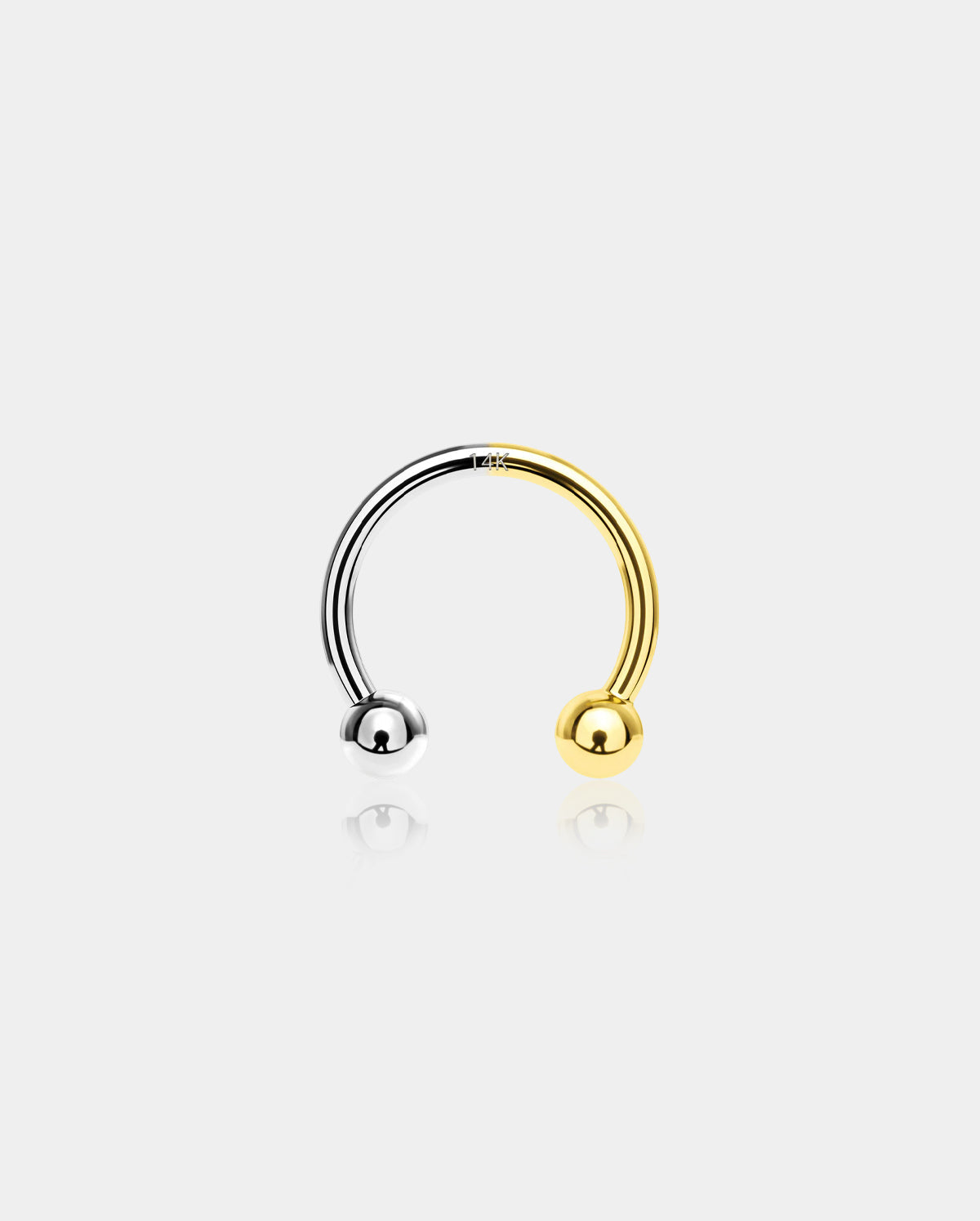 14K White and Yellow Gold Horseshoe Septum Ring