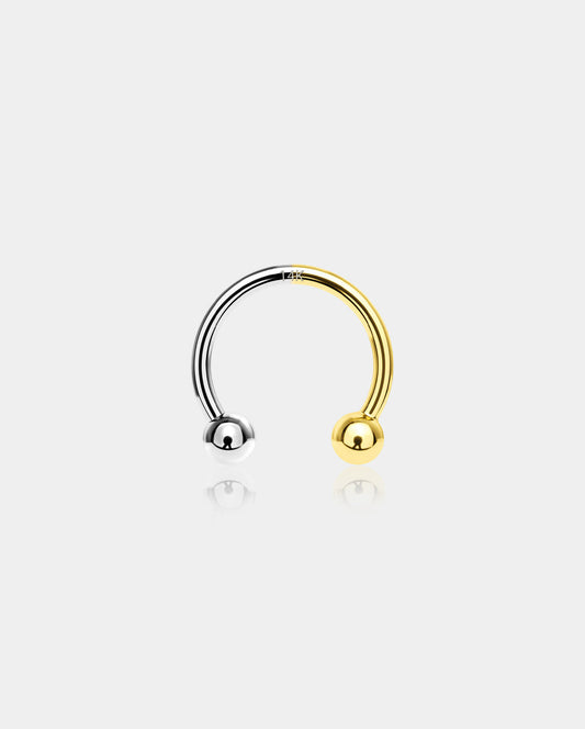 14K White and Yellow Gold Horseshoe Septum Ring