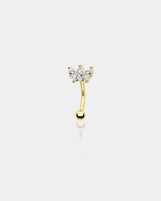 14K Gold Marquise Cluster Rook Earring