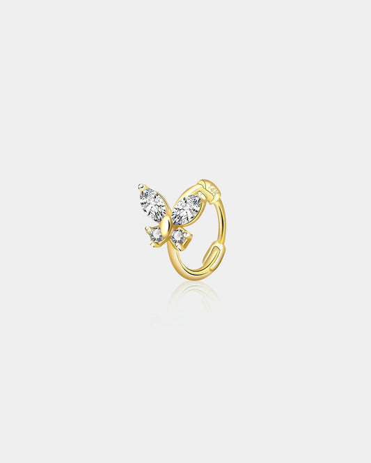 14K Gold CZ Butterfly Tragus Earring