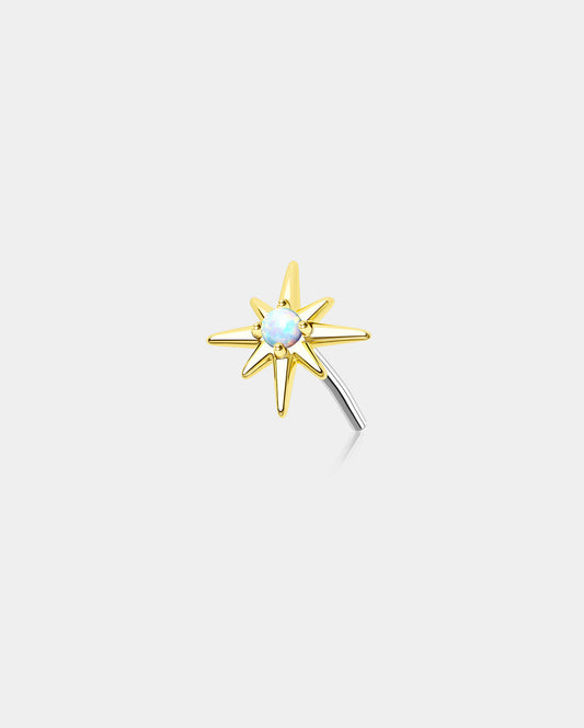 14K Gold Hexagram Threadless Nose & Earring Stud