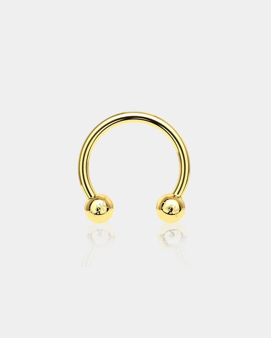 14k Gold 16G Classic Horseshoe Septum Ring