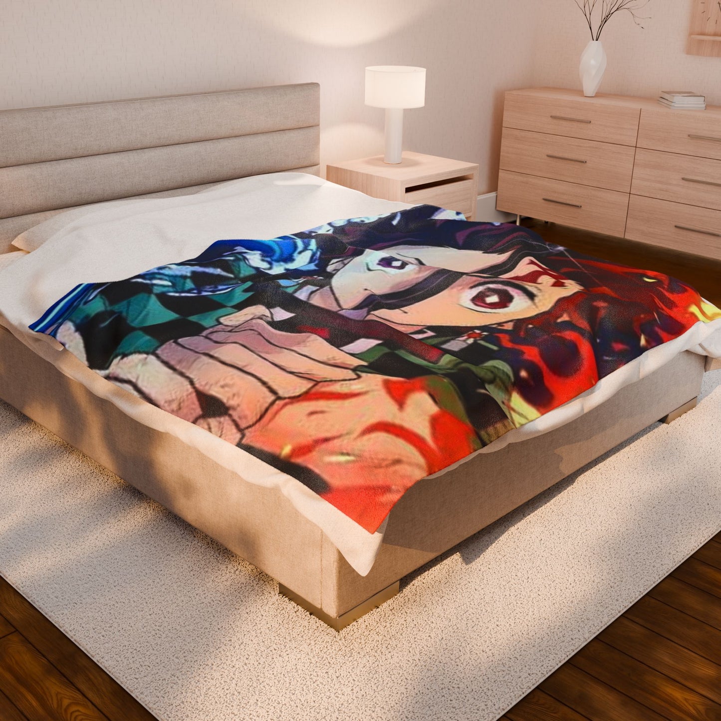 Anime-Inspired Velveteen Plush Blanket - Cozy Decorative Throw for Fans