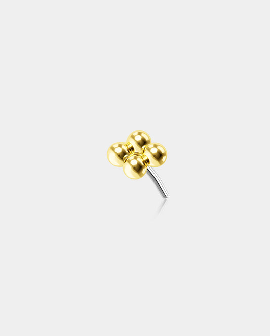 14K Gold Beans Top Threadless Cartilage Stud