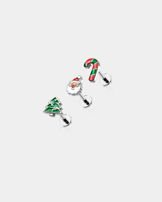 3PCS Candy Tree Internally Threaded Cartilage Studs