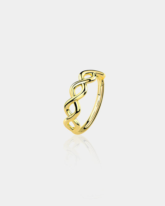 14K Gold Woven Segment Cartilage Earring