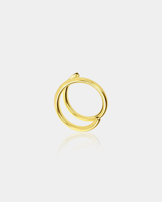 18G 14K Gold Double Hoop Segment Nose Ring