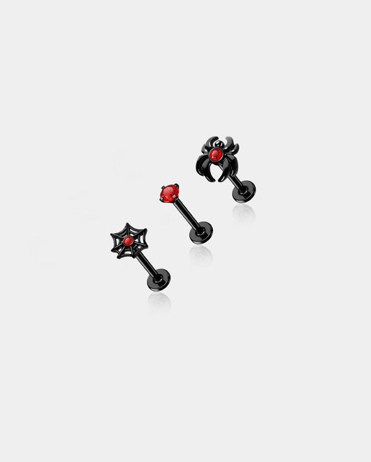 3PCS Spider Internally Threaded Helix Studs