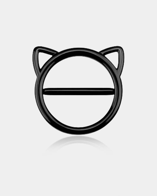 2Pcs Black Kitty Clicker Nipple Shield Set