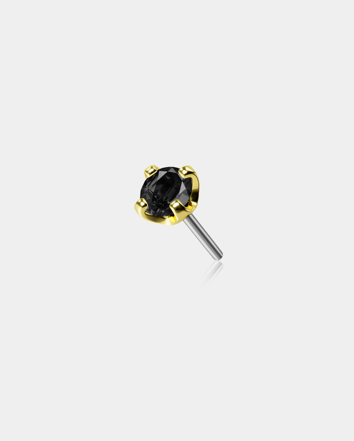 14K Gold Colorful CZ Threadless Nose Stud