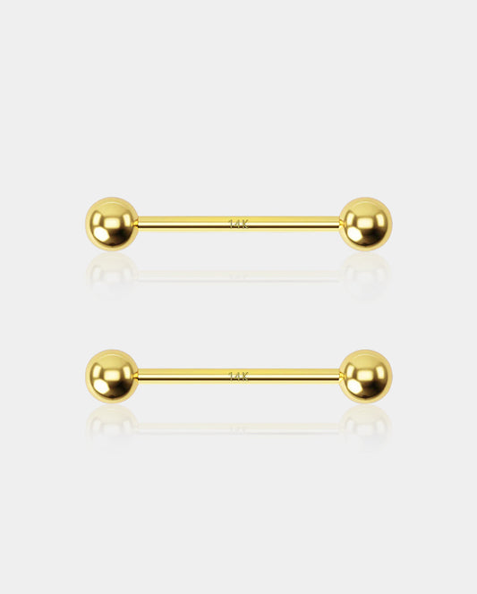 14K Gold Ball Nipple Ring
