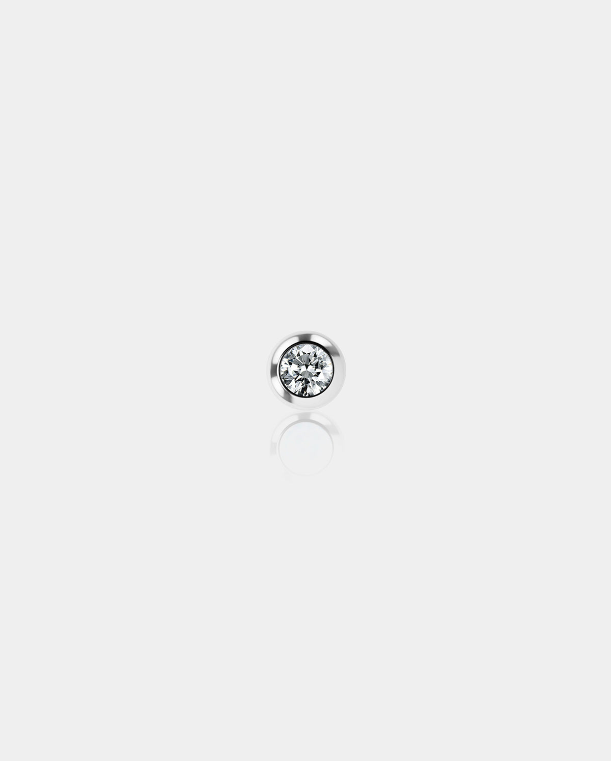 14K White Gold CZ Ball Nipple Ring