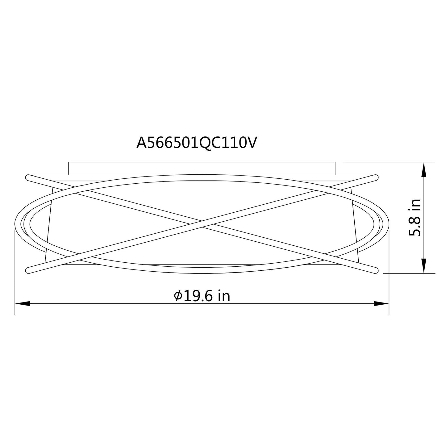 20" Modern Brown LED Flush Mount Ceiling Light