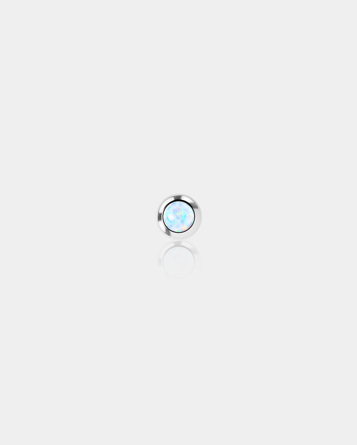 14K White Gold Opal Ball Nipple Ring