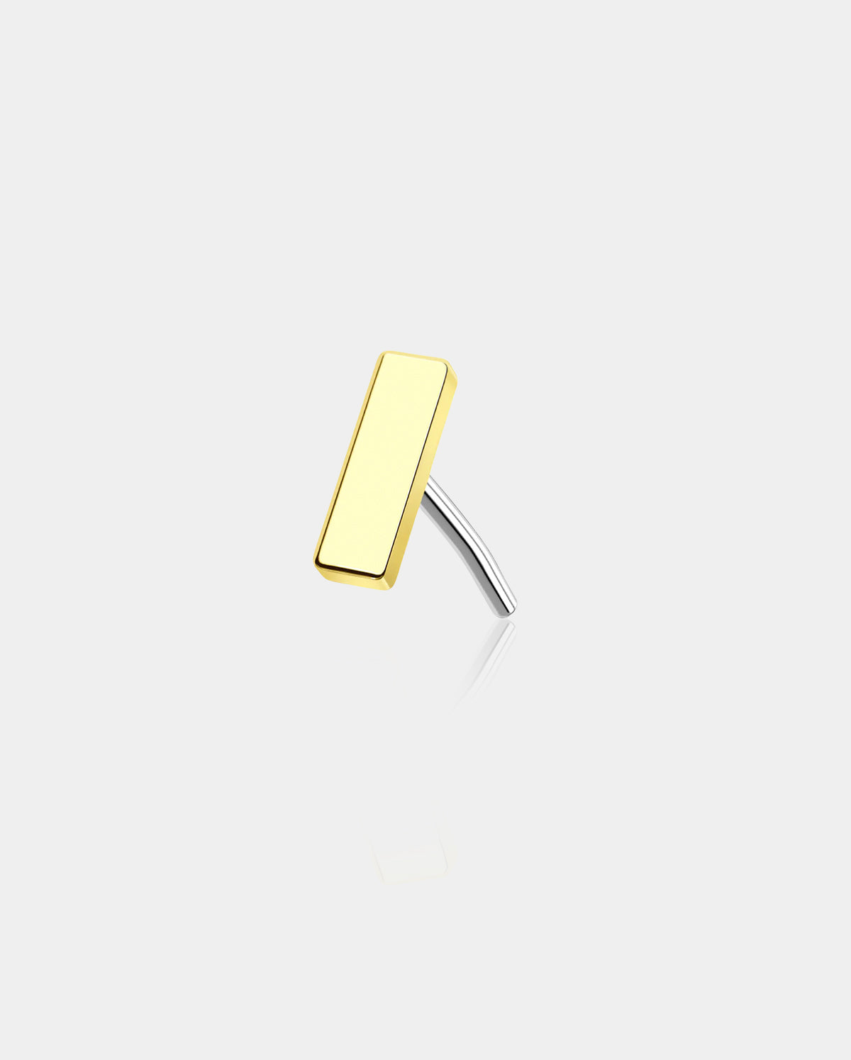 14K Gold Long Bar Threadless Cartilage Earring