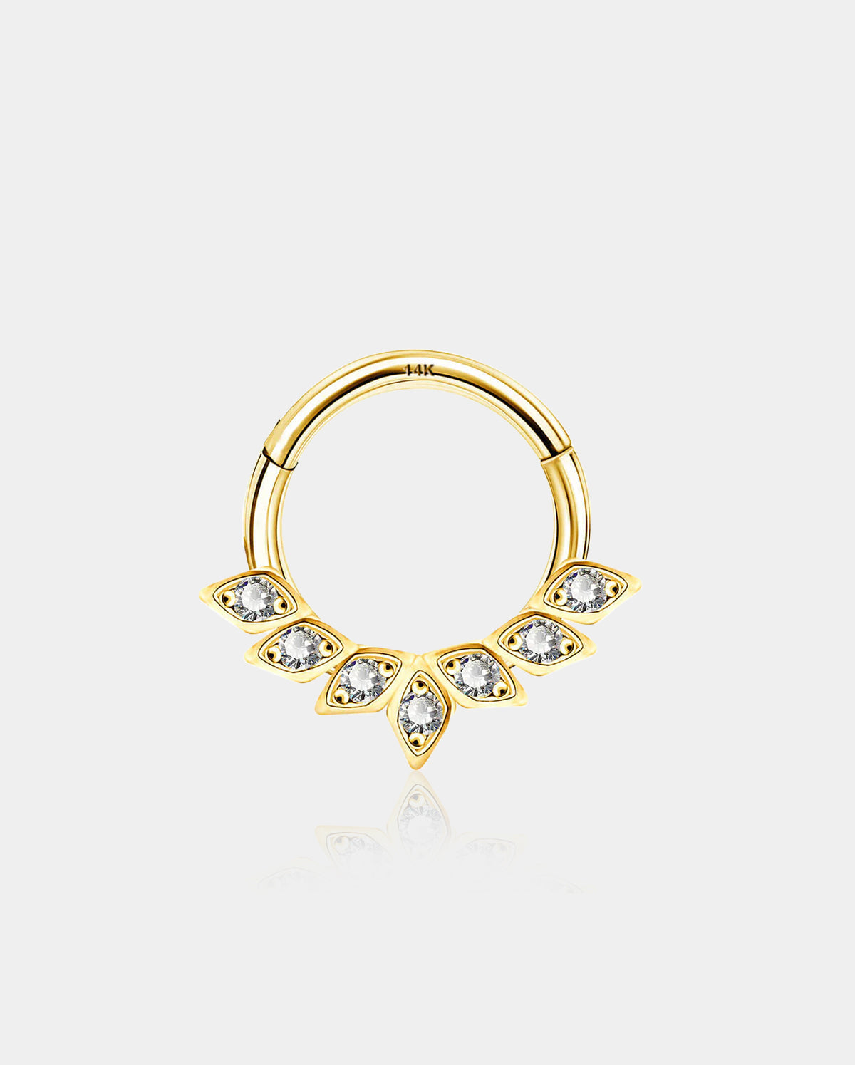 14K Gold CZ Cluster Daith Earring