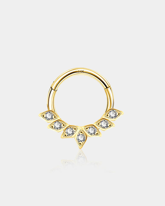 14K Gold CZ Cluster Daith Earring