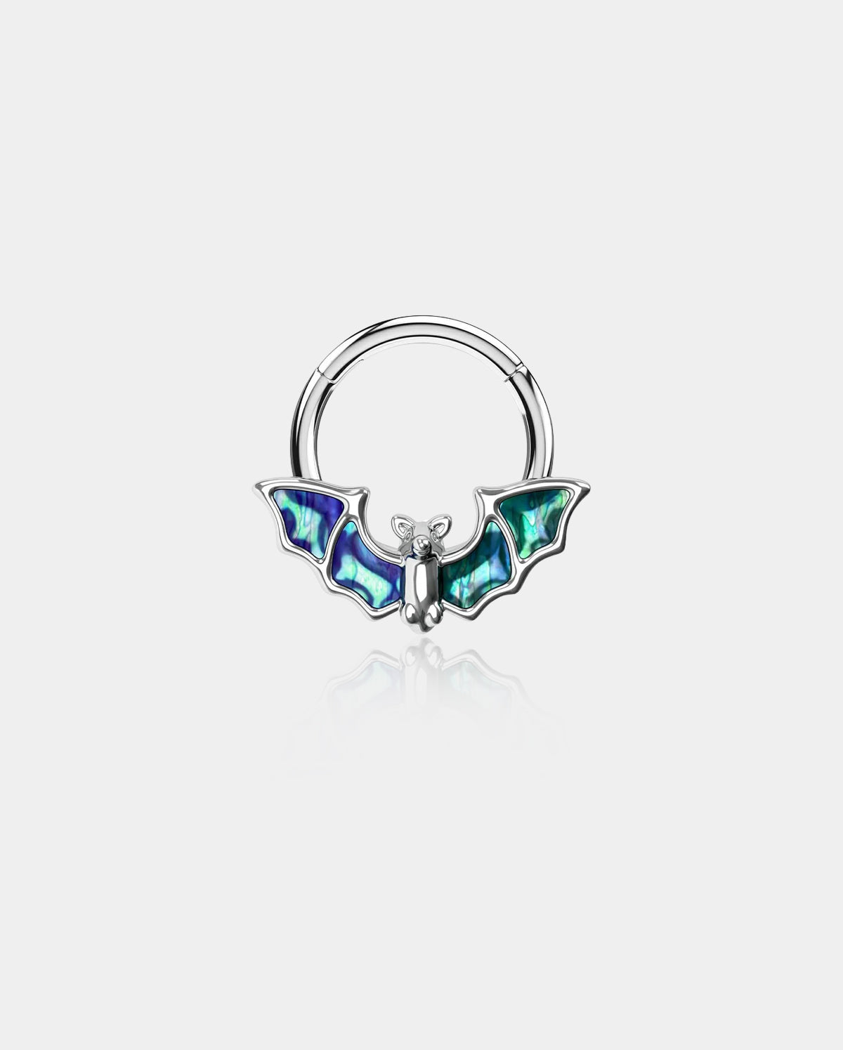 Abalone Shell Bat Hinged Septum Ring