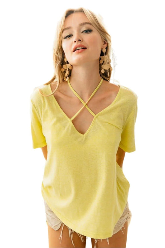 Chic tied detail short sleeve tee