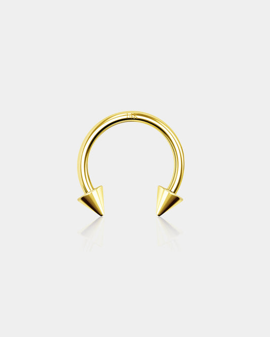 14k Gold Spike Horseshoe Septum Ring