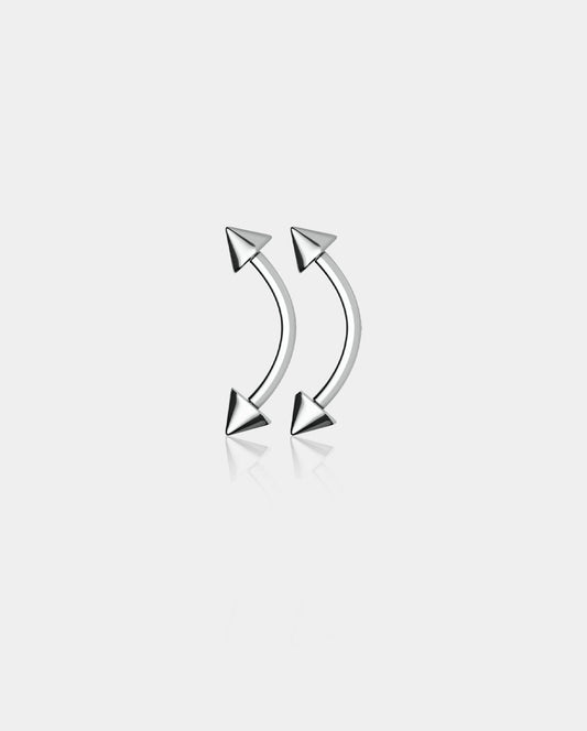 14G 2PCS Spike Internally Threaded Titanium Eyebrow Ring
