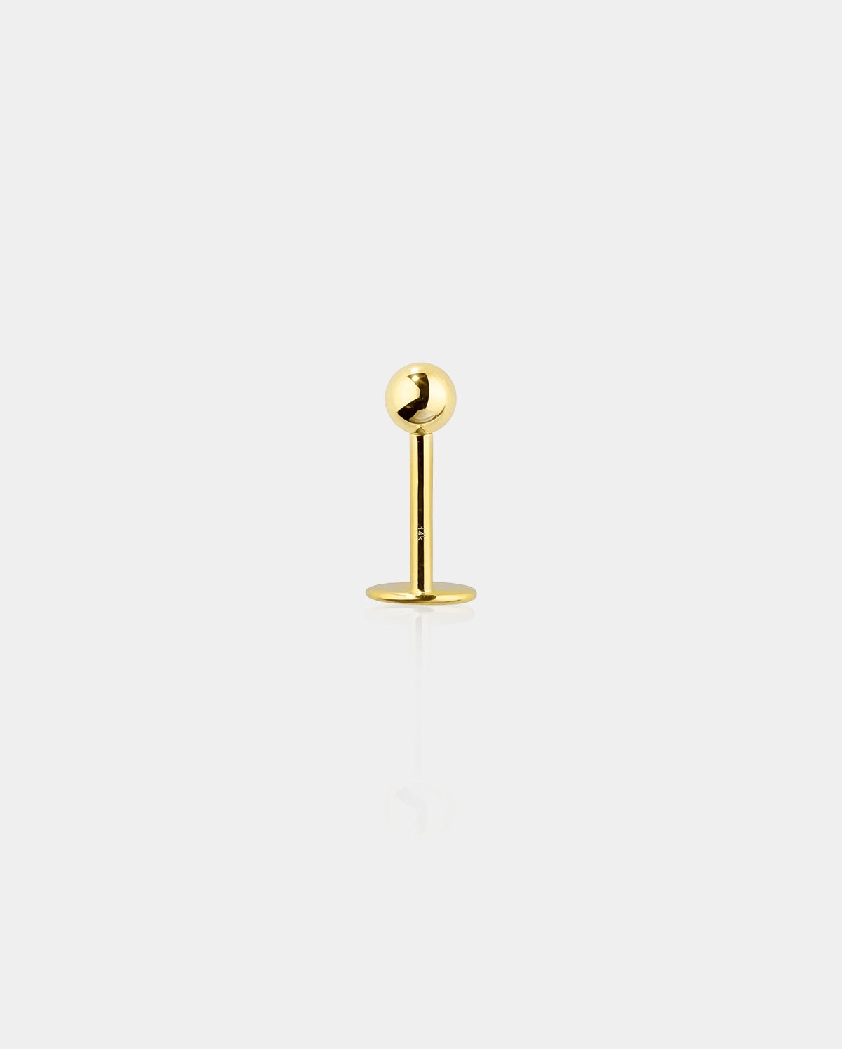 14K Gold Ball Lip Stud