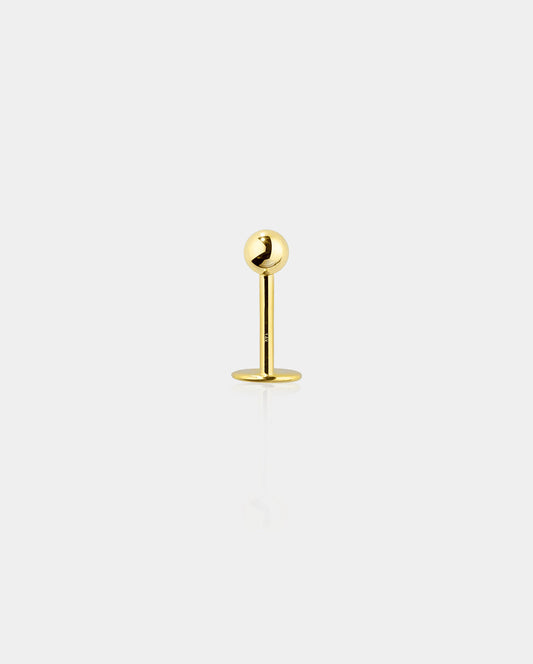 14K Gold Ball Lip Stud