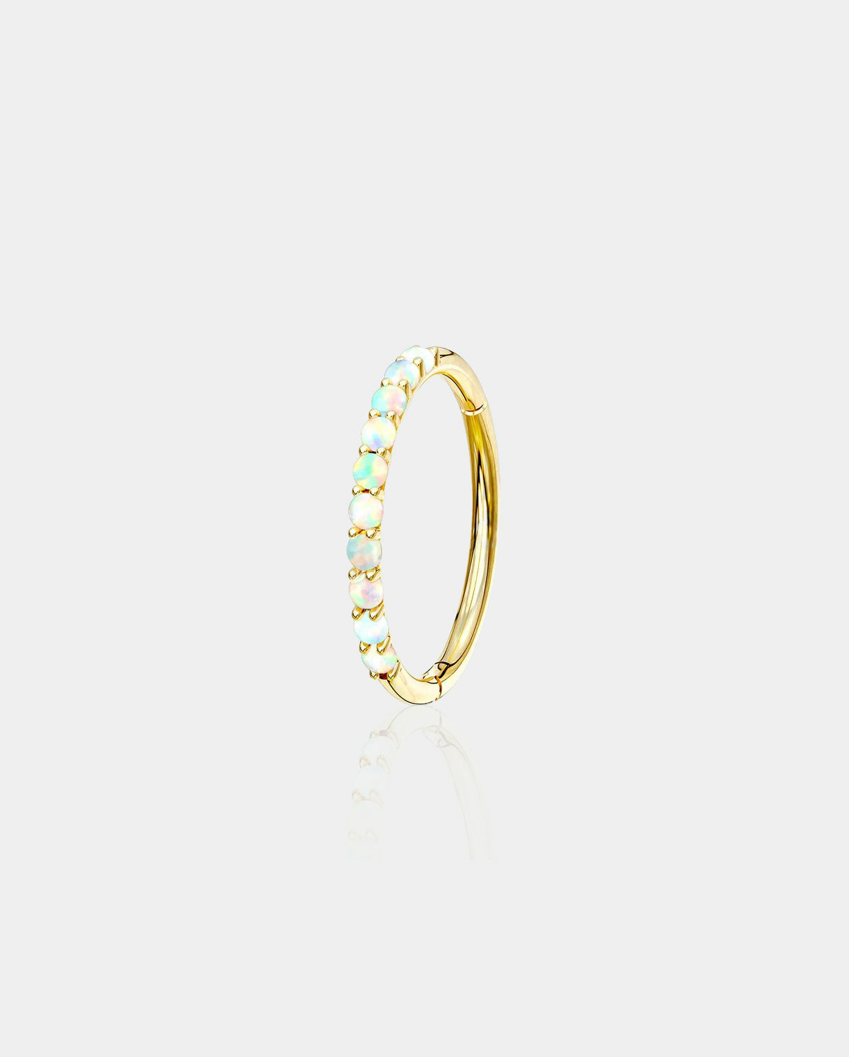 14K Gold Side Opal Cartilage Earring