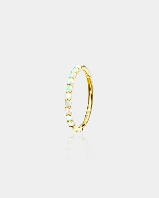 14K Gold Side Opal Cartilage Earring