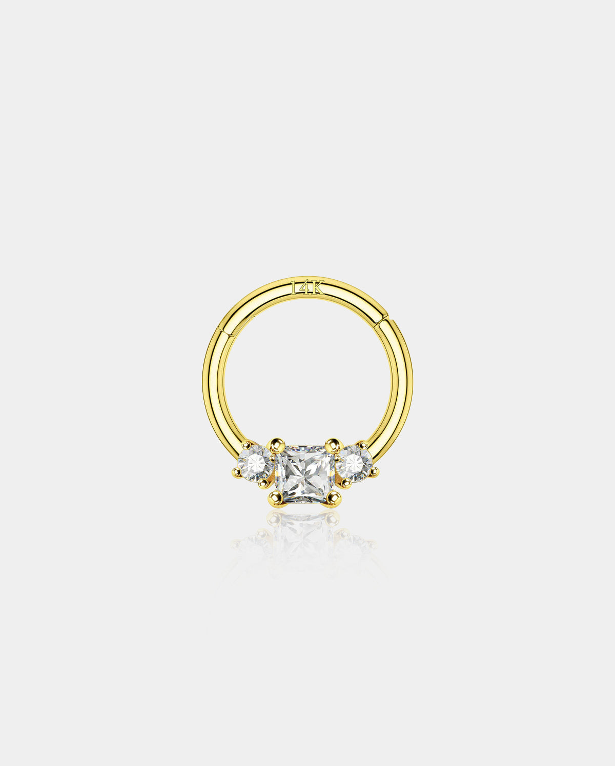 14K Gold CZ Daith & Septum Segment Ring