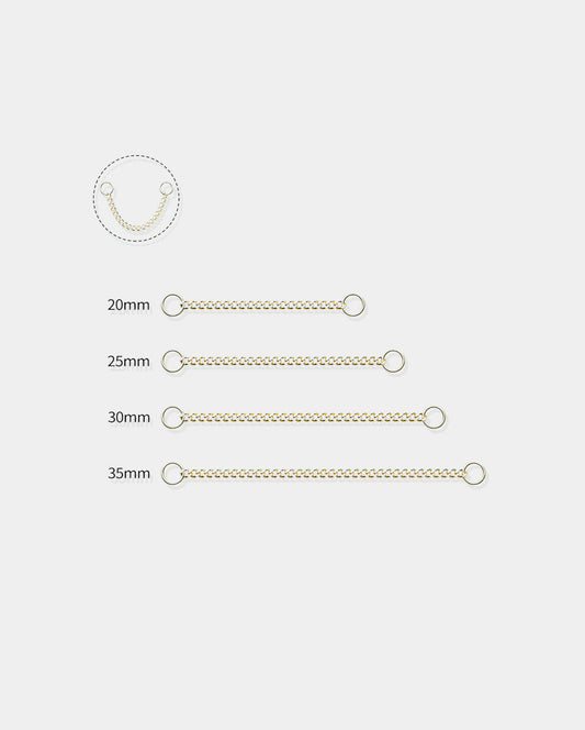 14K Gold Single Chain Cartilage Earring