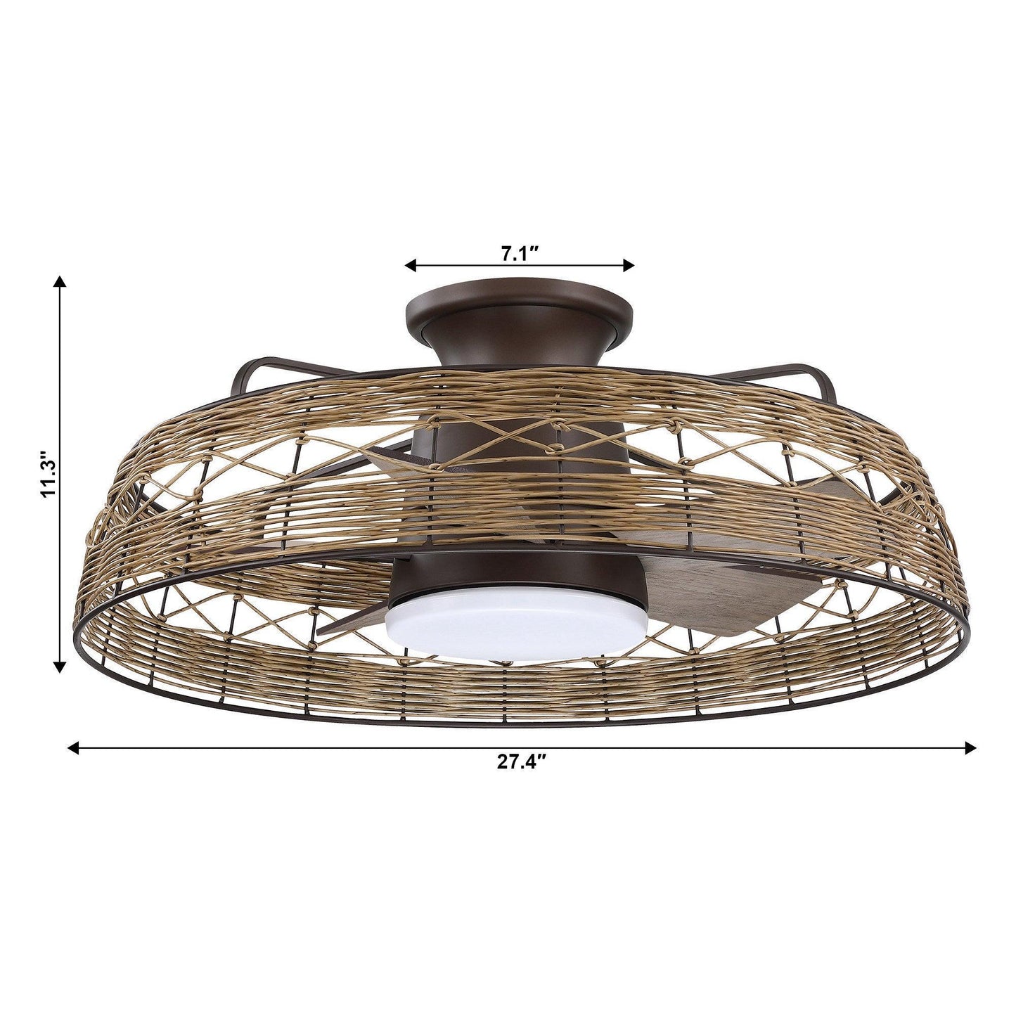 27" Farmhouse Reversible Flush Mount Ceiling Fan
