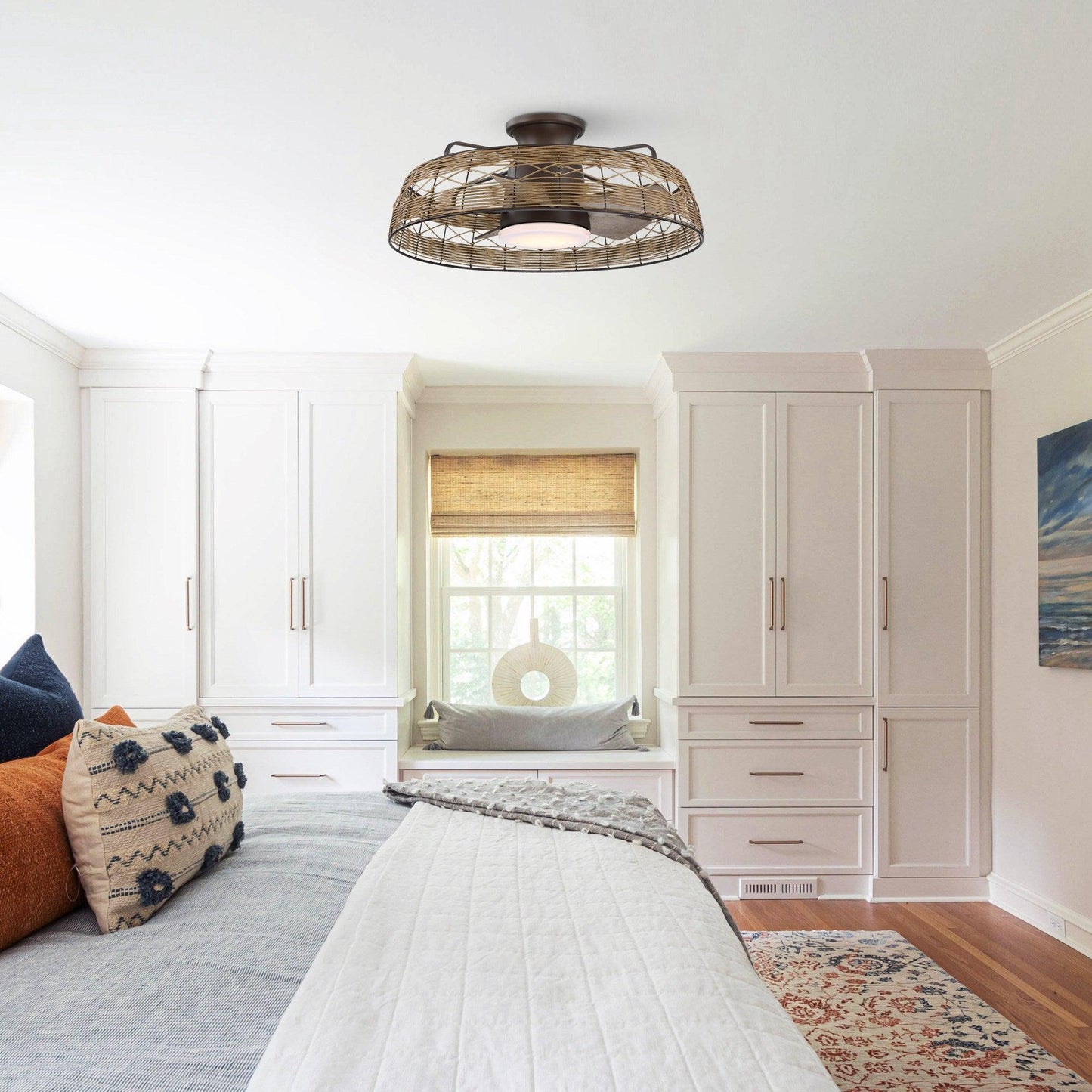 27" Farmhouse Reversible Flush Mount Ceiling Fan