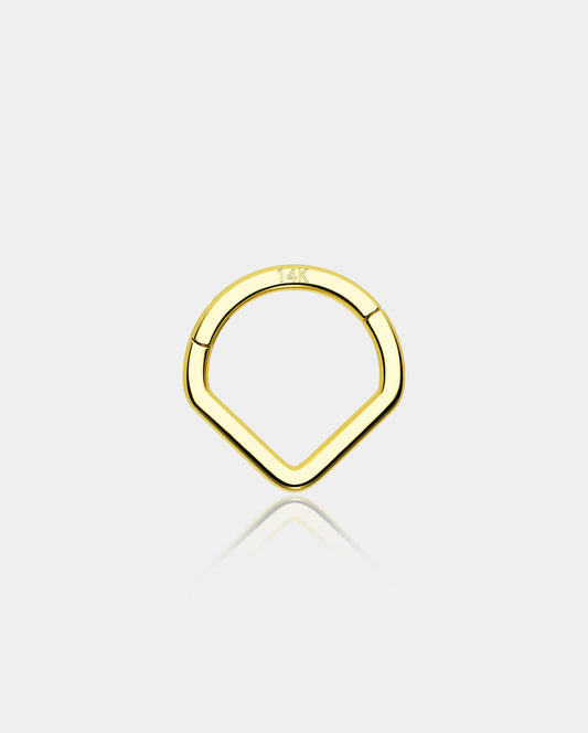 14K Gold V-Shape Segment Septum Ring
