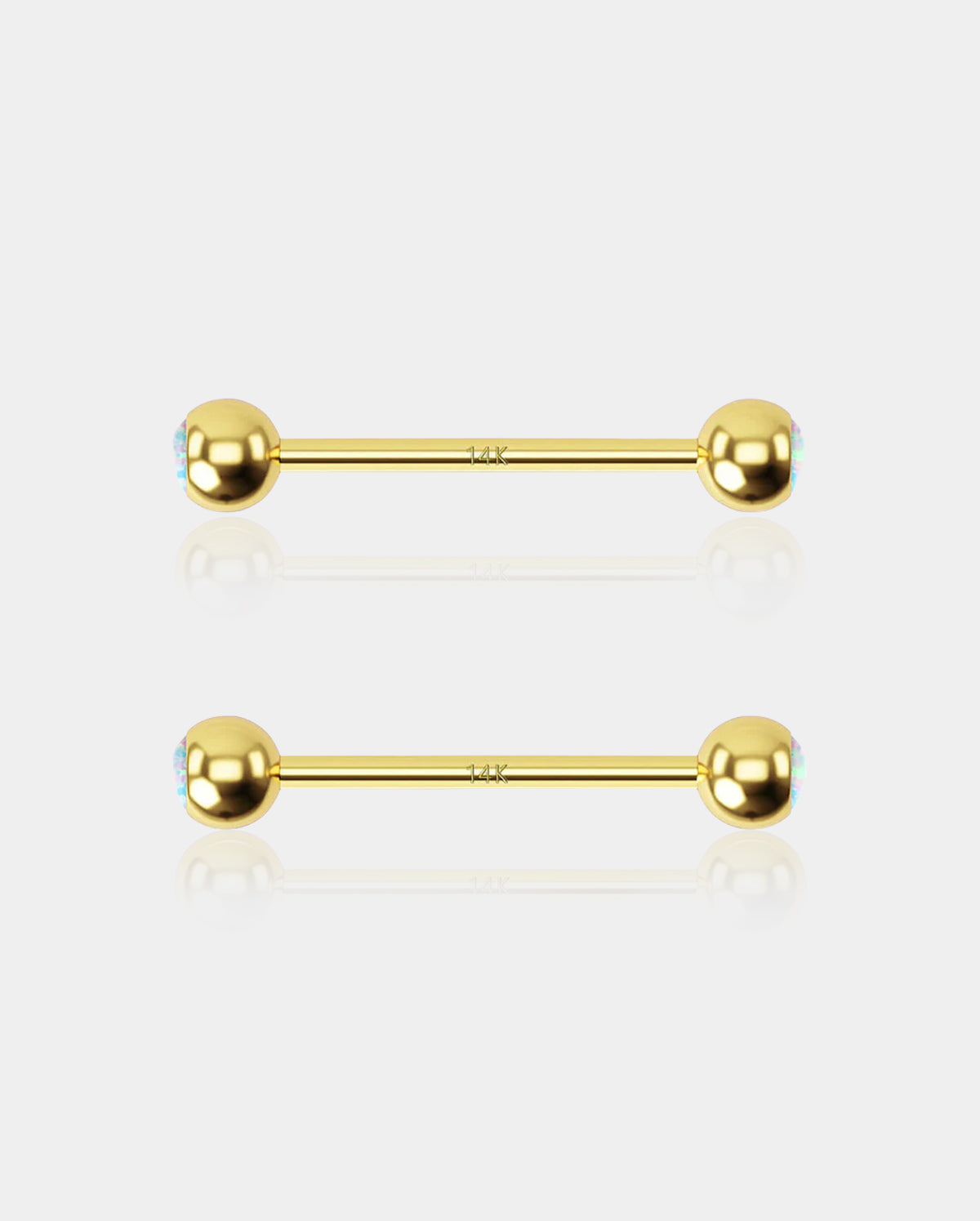 14K Gold Opal Ball Nipple Ring