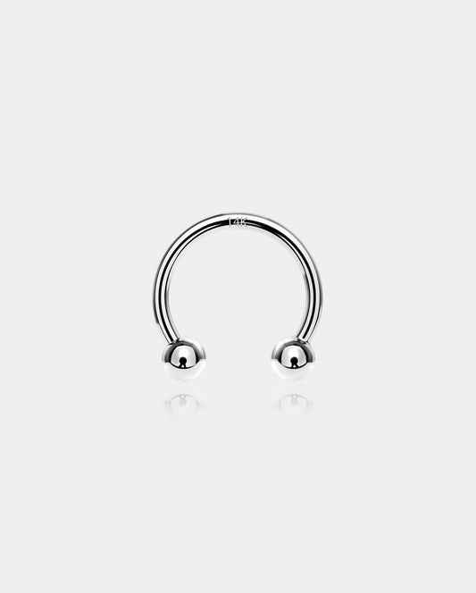 14K White Gold Internally Threaded Horseshoe Septum Ring