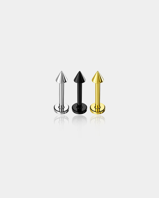3PCS Spike Internally Threaded Titanium Labret Stud