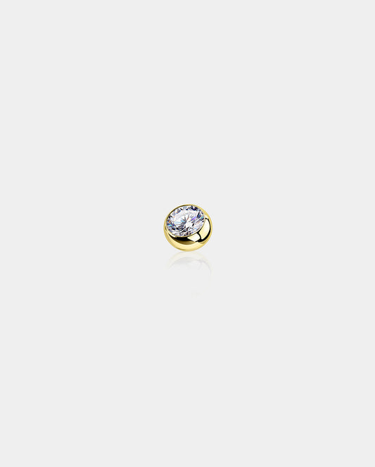 14K Gold CZ Belly Ring Repalcement Ball