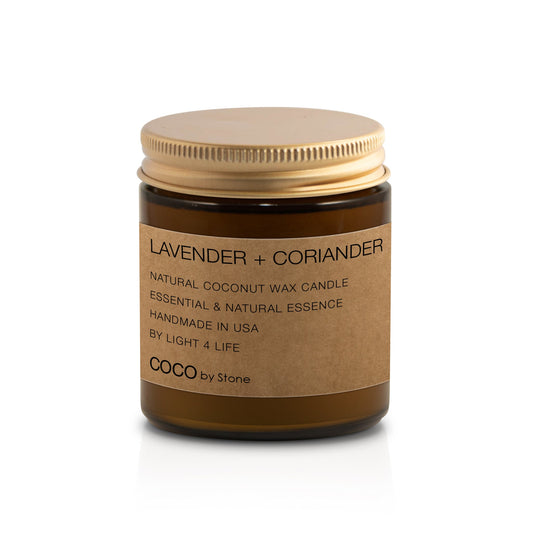 3.5oz Lavender + Coriander Natural Coconut Apricot Wax Candle