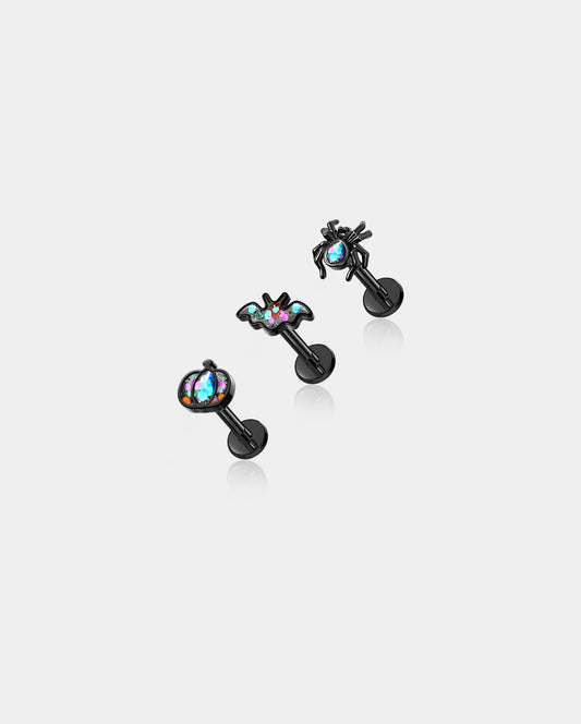 3PCS Spider Bat Internally Threaded Cartilage Studs