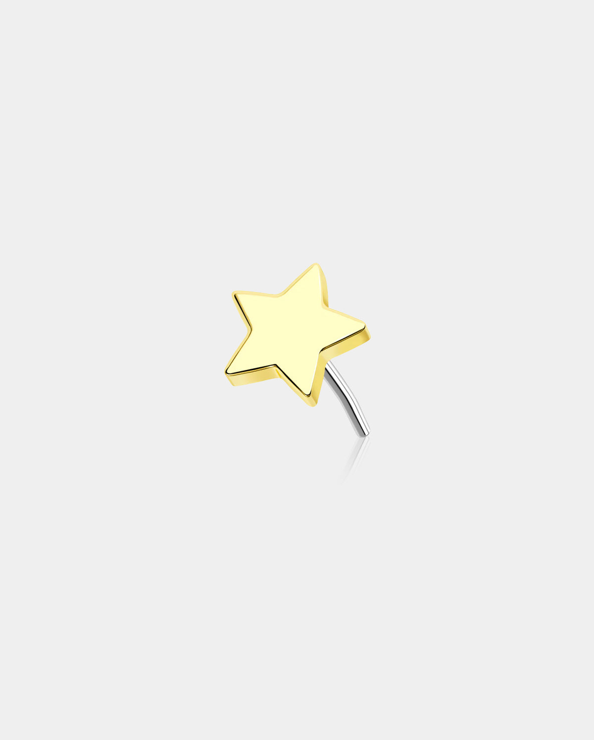14K Gold Flat Star Threadless Nose & Earring Stud