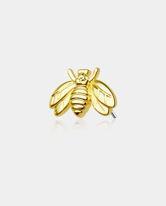 14K Gold Bee Threadless Labret Stud