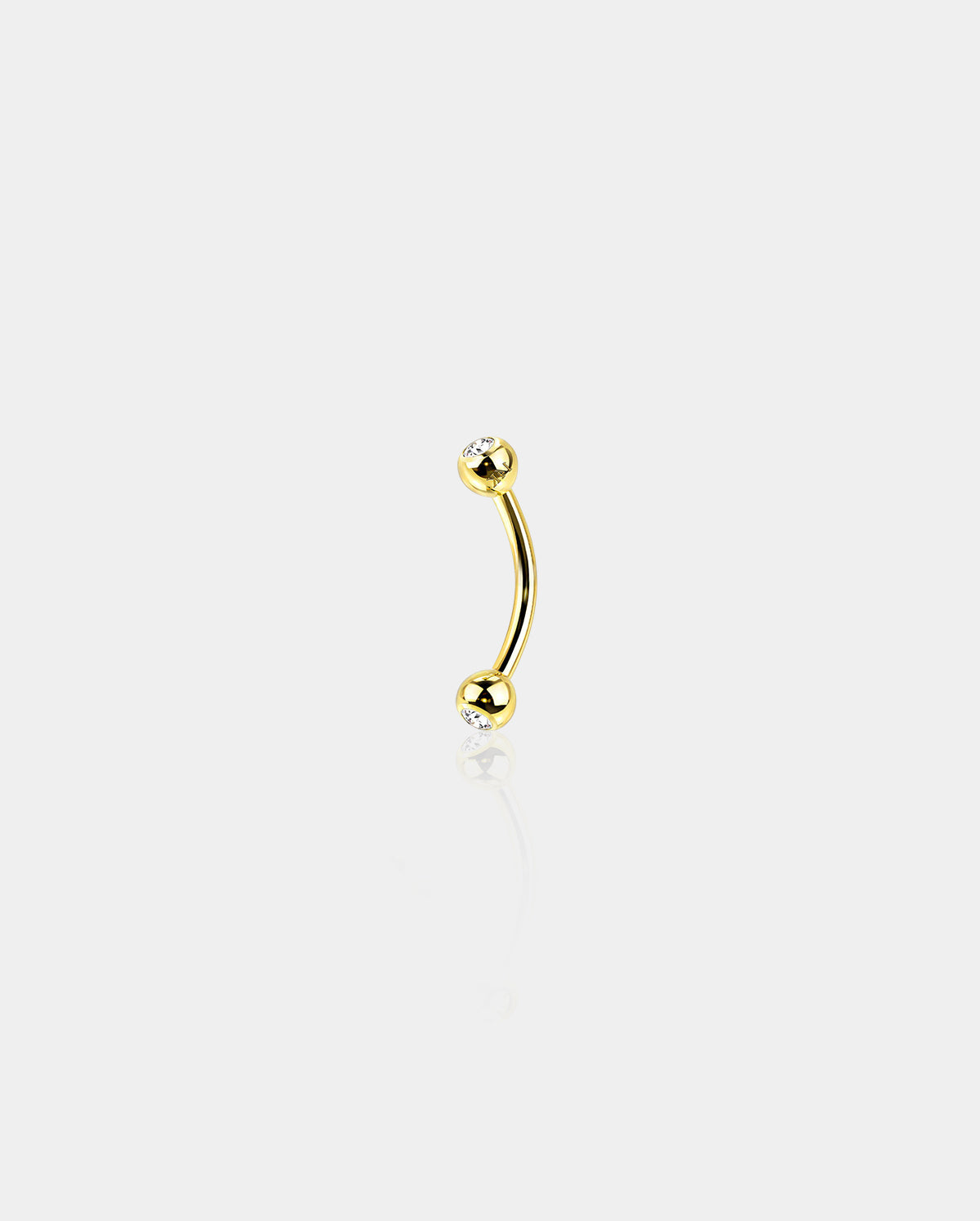 14K Gold Curved Barbells Rook Earring