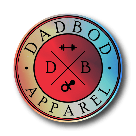 DadBod Logo Sticker (Red/Grey Holographic)