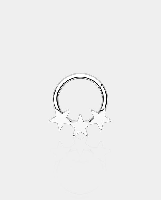 Alligned Triple Star Daith Septum Ring
