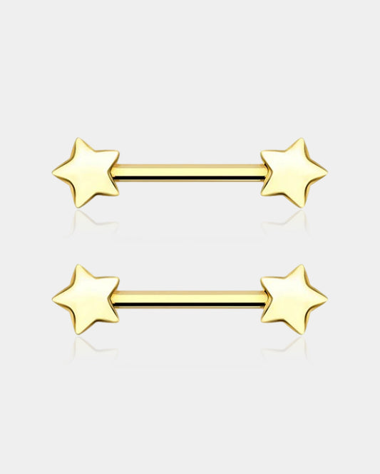 2Pcs Star Nipple Barbell Set