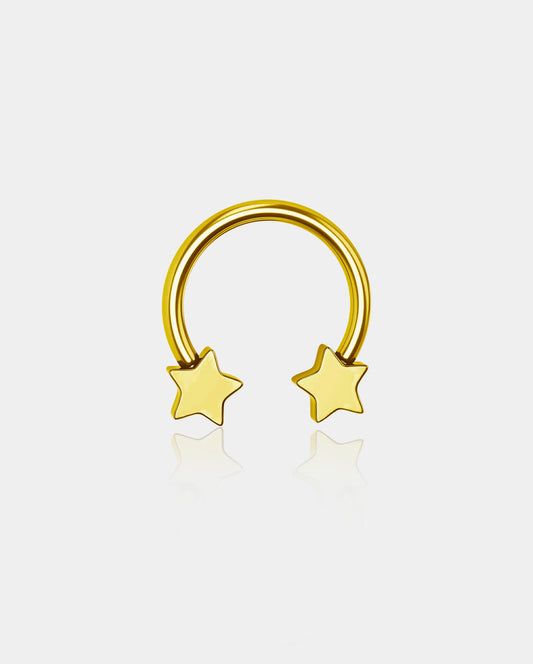 3D Star Horseshoe Septum Ring